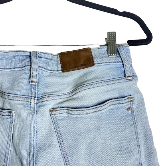 Madewell Light Wash Distressed knee Mid Rise Classic Straight sz 28 - Picture 6 of 12